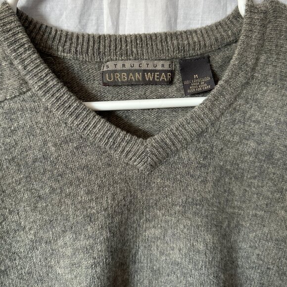 Structure urban wear 100% lambs wool gray sweater Men medium - Picture 4 of 4